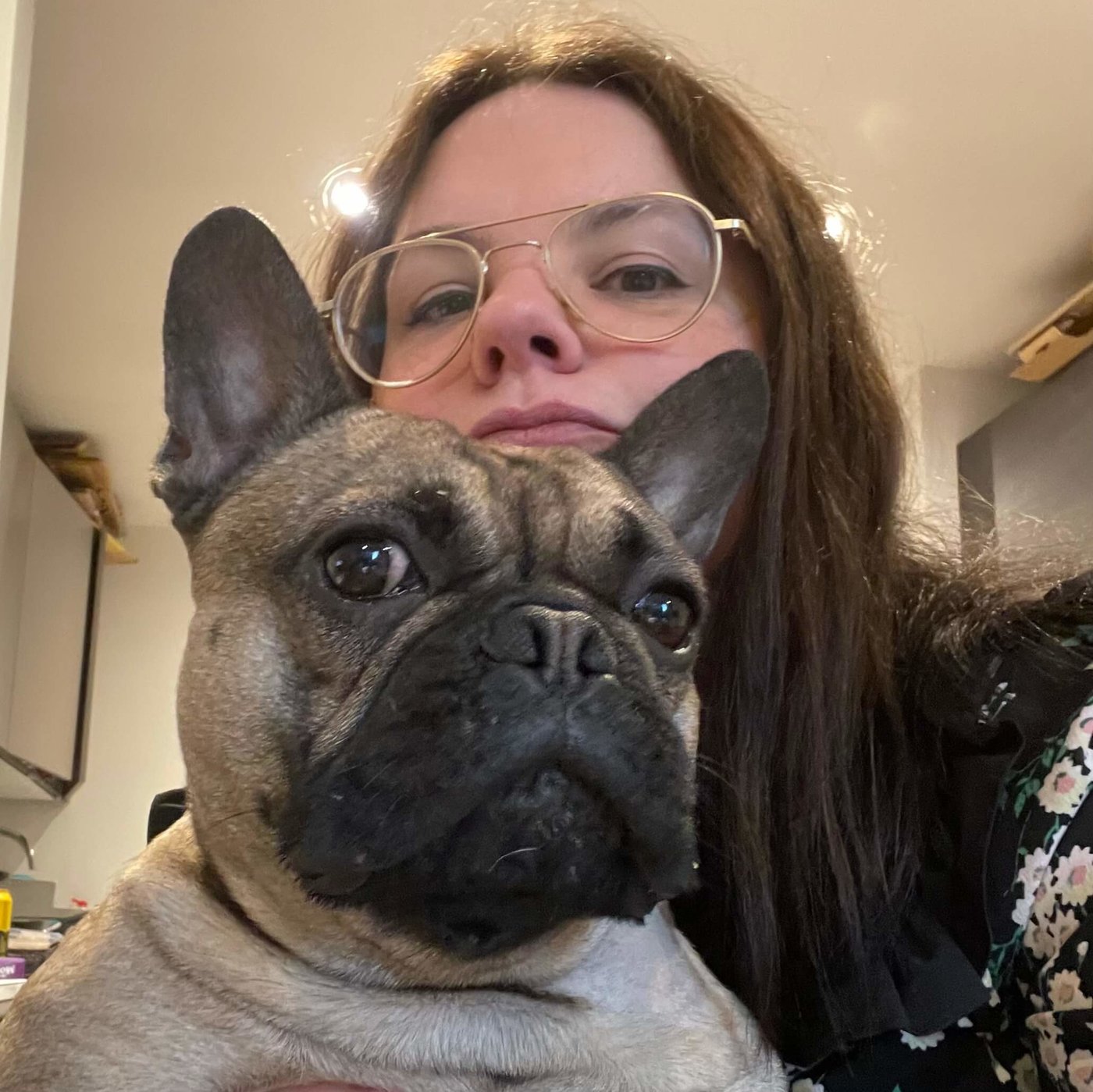 Selfie of Susan with her dog Rambo