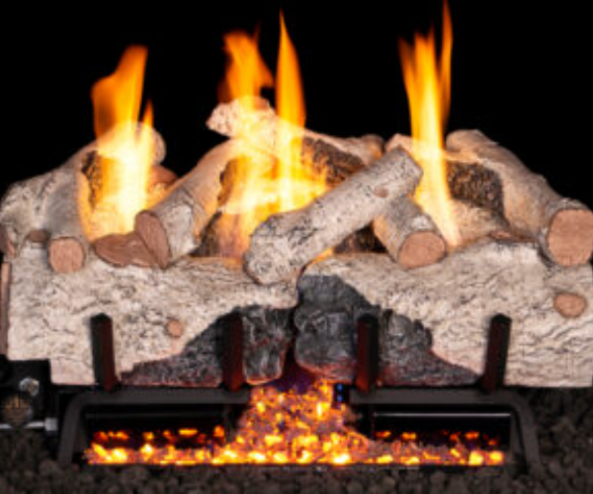 wood fireplace