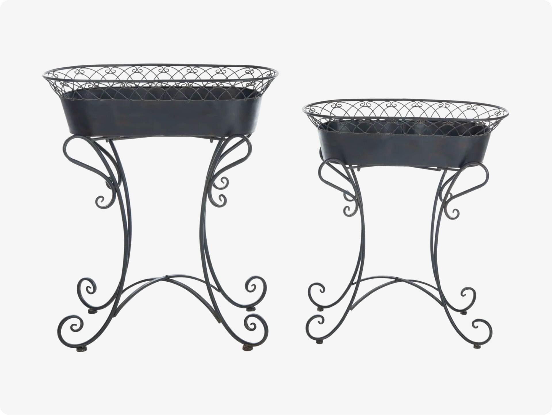 Daire Outdoor Planters in Black Rust