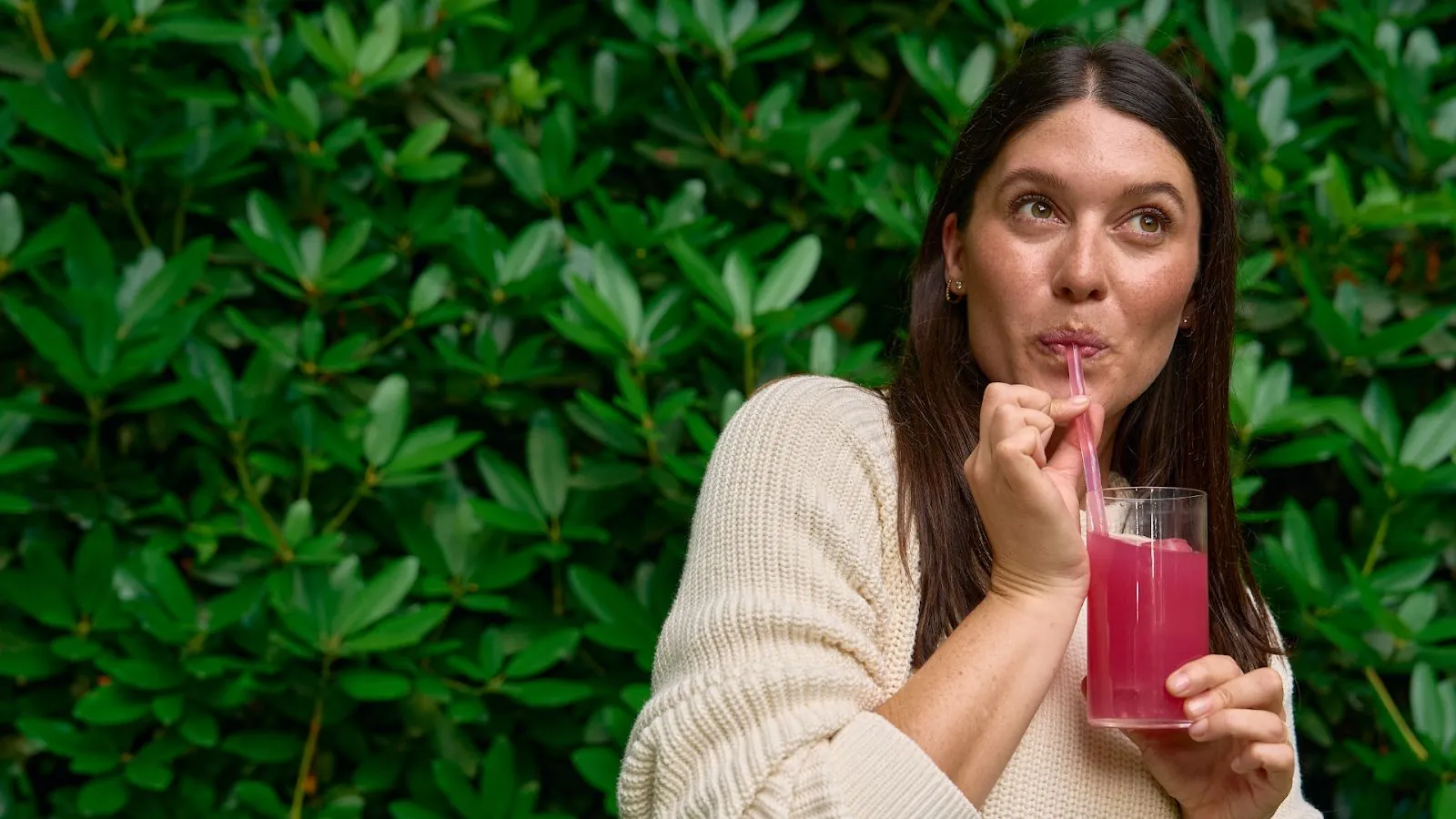 Woman Achieving Cellular Hydration By Drinking True Lemon Strawberry Lemonade