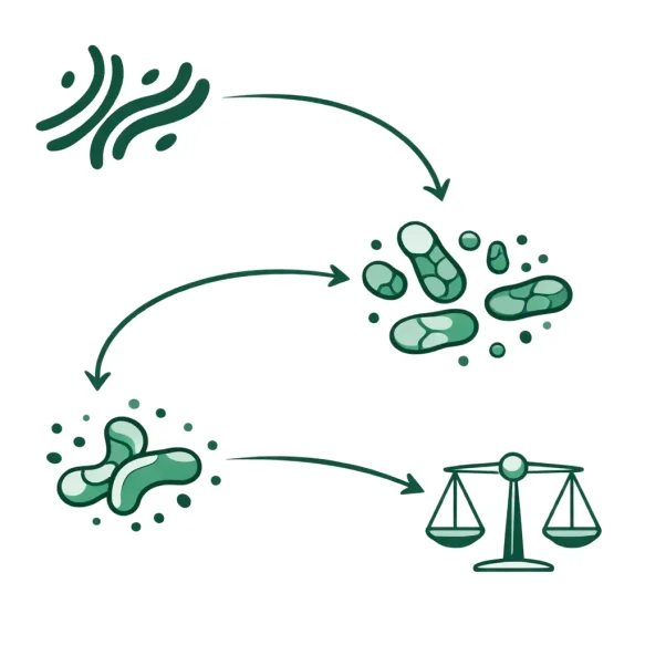 Diagram of how Curb feeds gut flora, makes better bacteria, and enhances satiety.