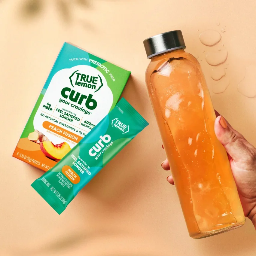 Hydration to support appetite control with True Lemon Curb Peach Fusion