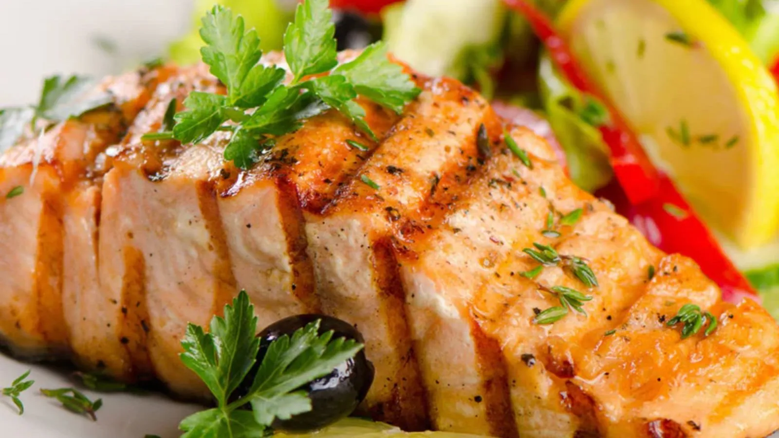 Salmon With A Lemon Pepper Seasoning On Top
