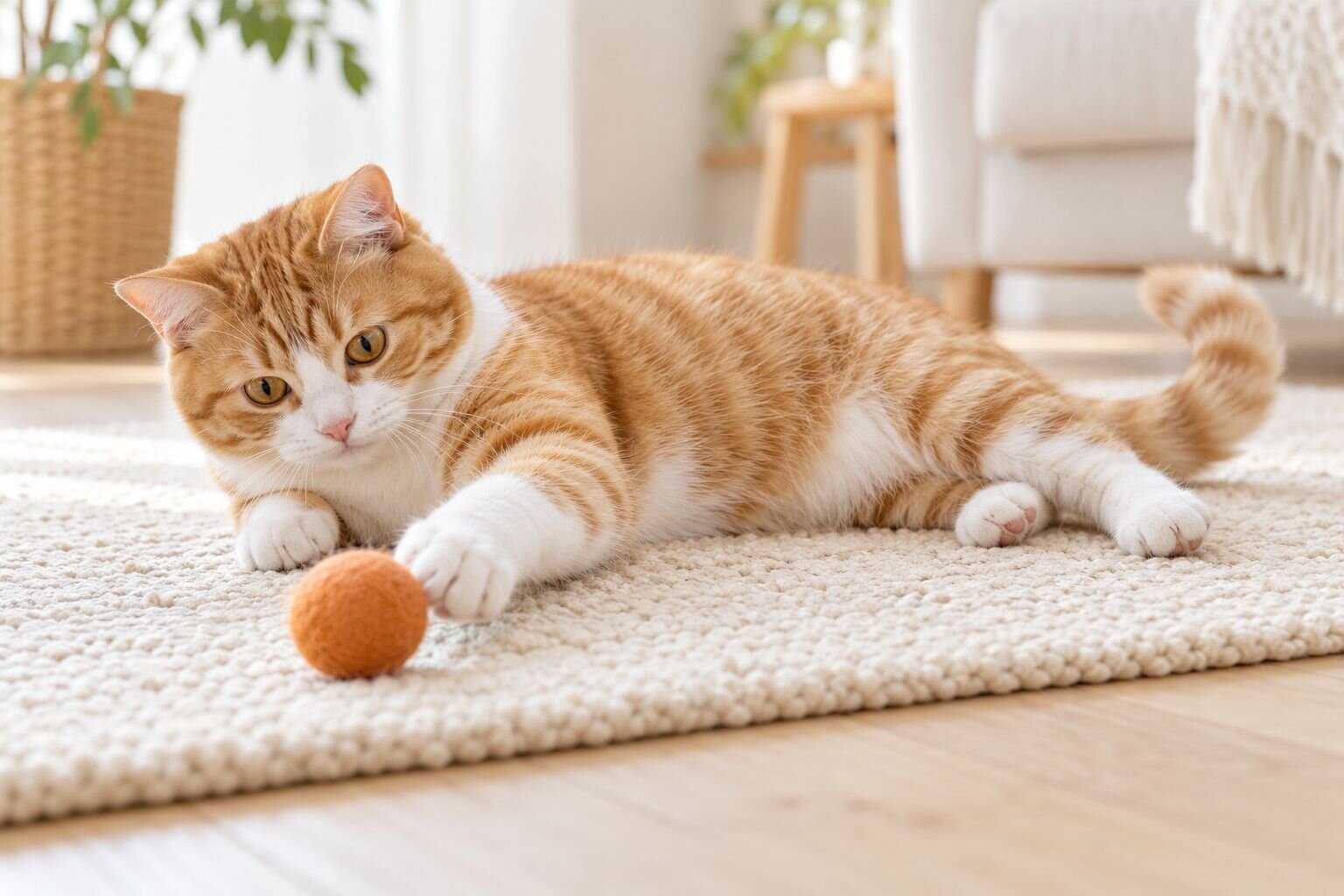 ボールで遊ぶ猫