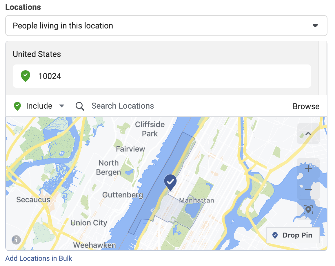 Facebook's location-based targetting 