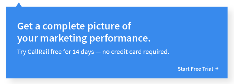 Get a complete picture of your marketing performance. Try CallRail free for 14 days - no credit card required. 