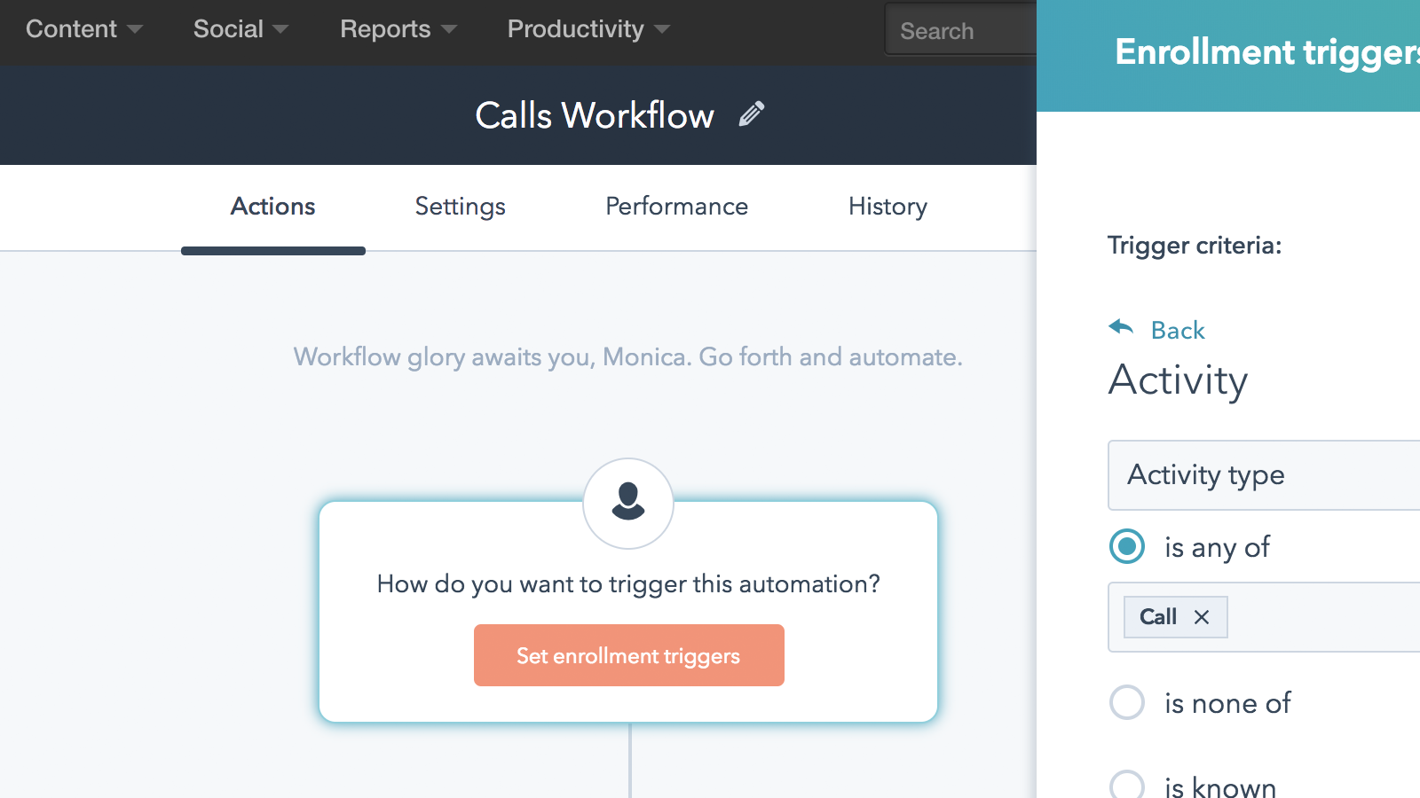 Hubspot blog - automation rules for incoming calls