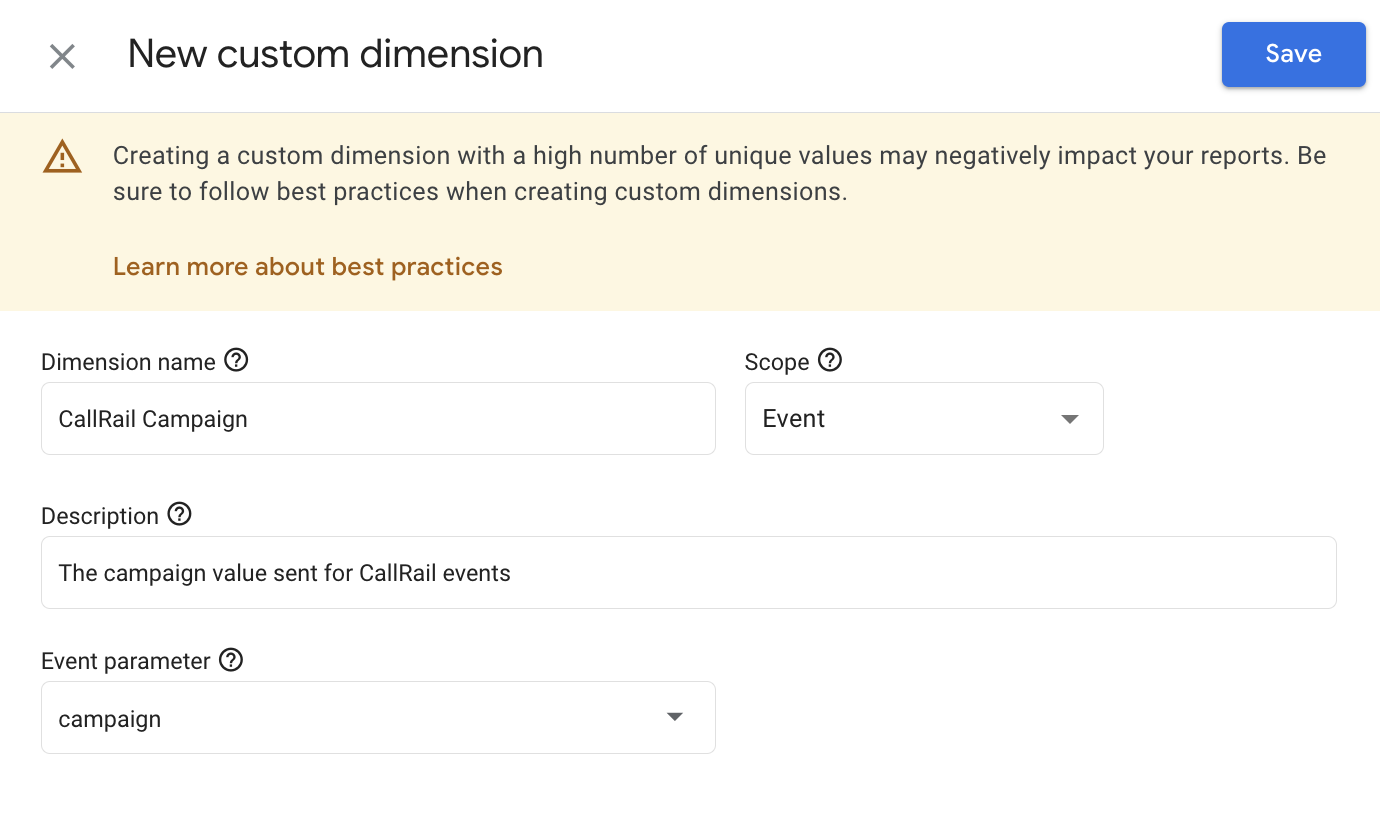 GA4 Custom dimension