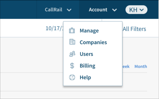 Account Manage Dropdown
