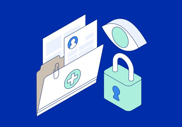 padlock near a paper medical chart