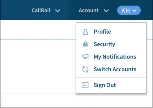 Inside CallRail app settings