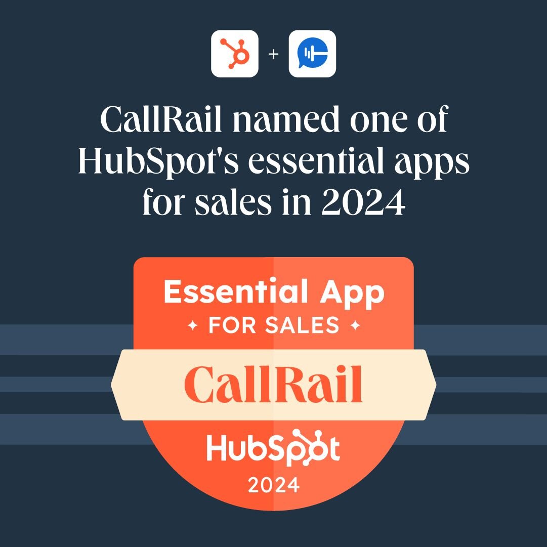 CallRail's essential app for sales 2024 badge received from HubSpot