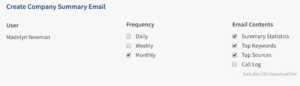 Summary email example