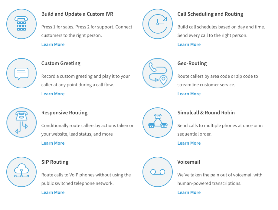 CallRail's call routing features.