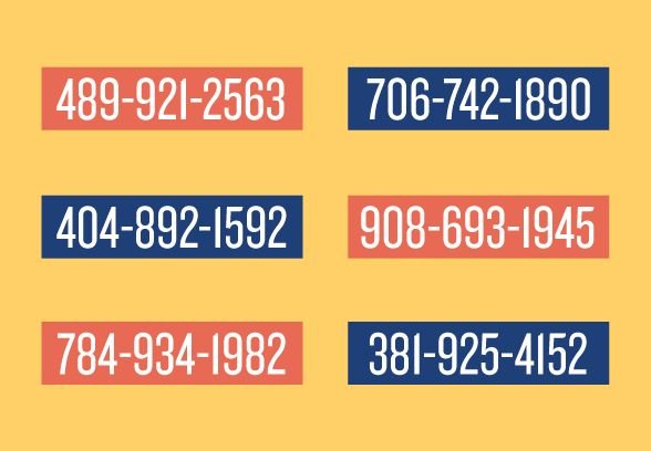 illustration of multiple phone numbers