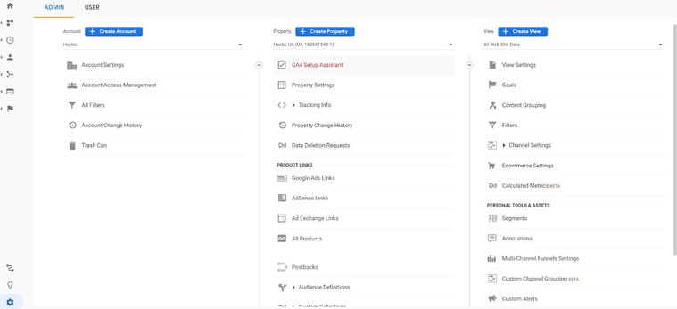 A screenshot from Google Analytics 4 shows where to select Events in your Admin console.