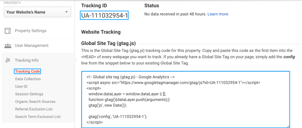 Google Analytics Universal Tracking Code