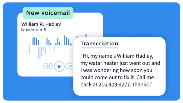 voicemail transcription