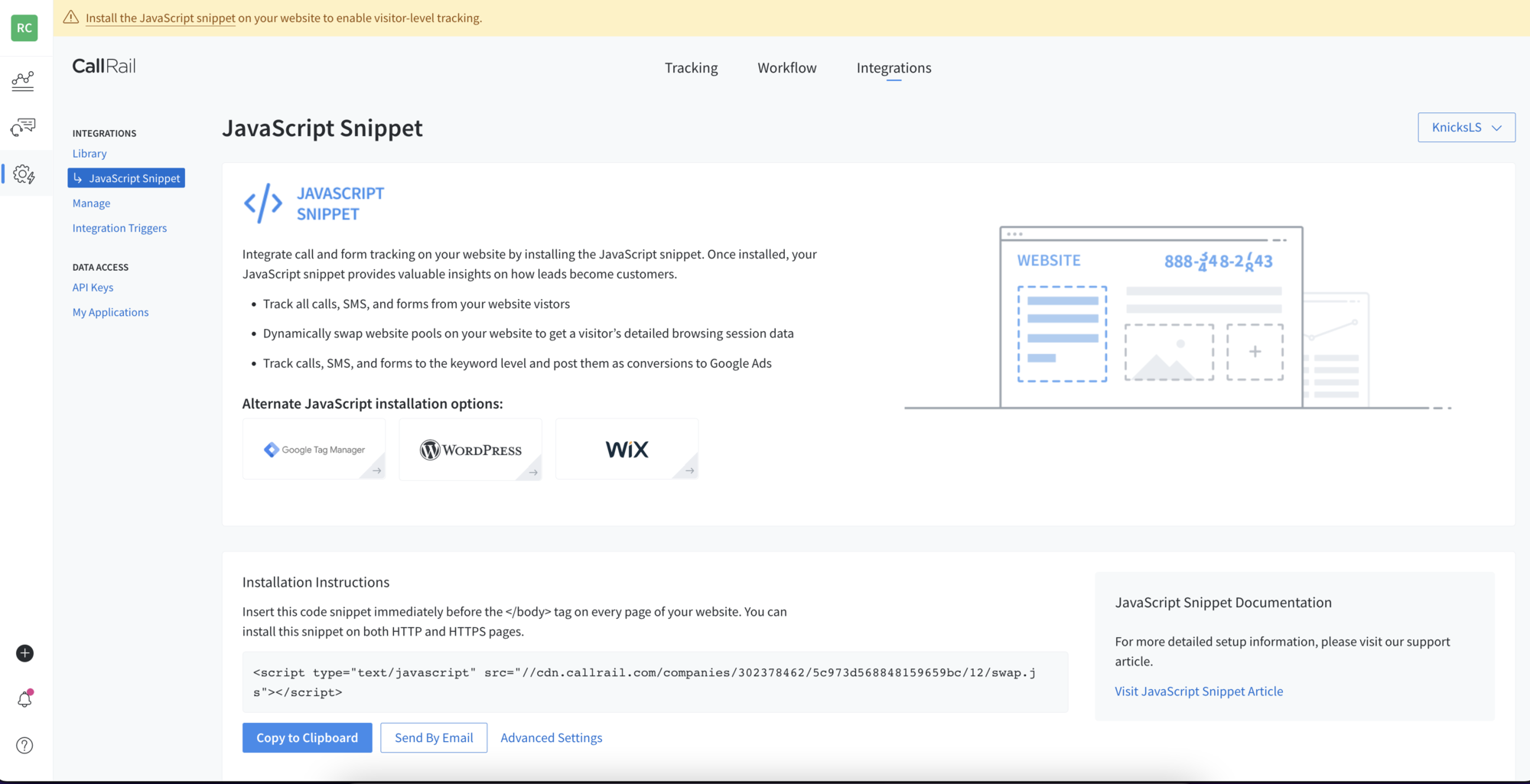 Email Javascript Snippet to Developer