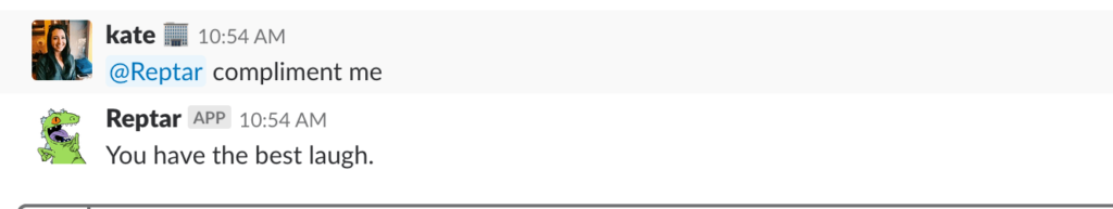 callrail's slackbot gives compliments