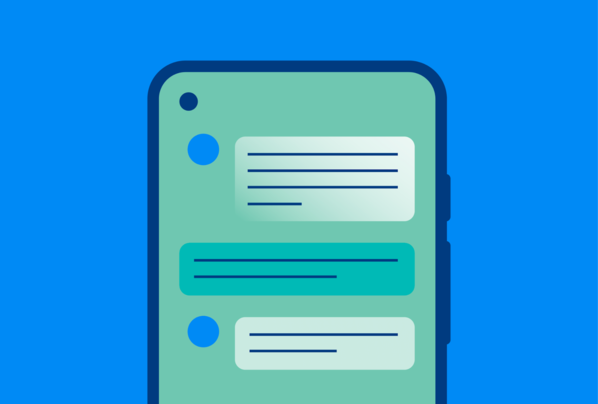 illustration of text messages on a phone screen