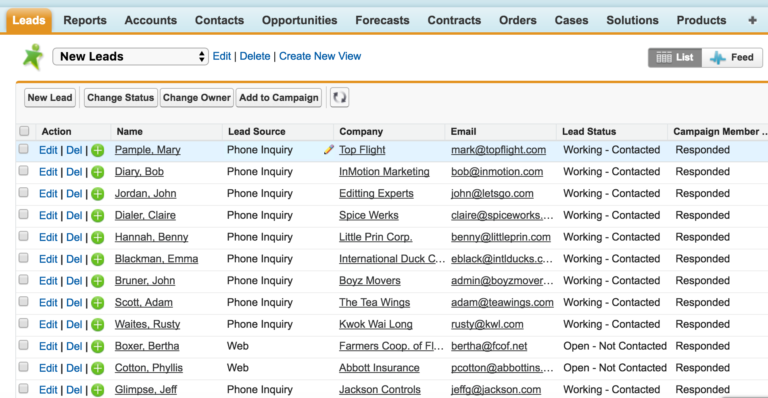 Salesforce leads 