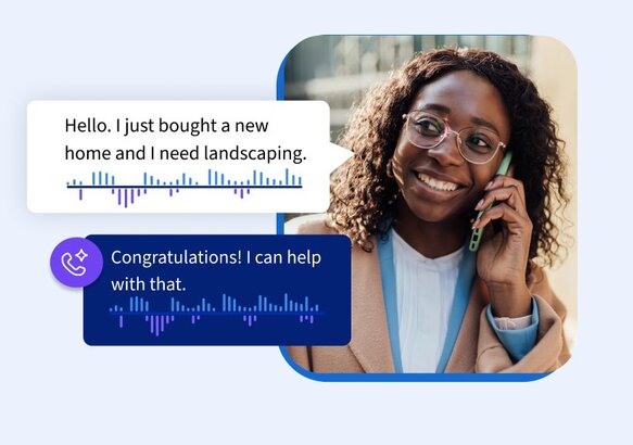 landscaping service inquiry phone call handled by Voice Assist
