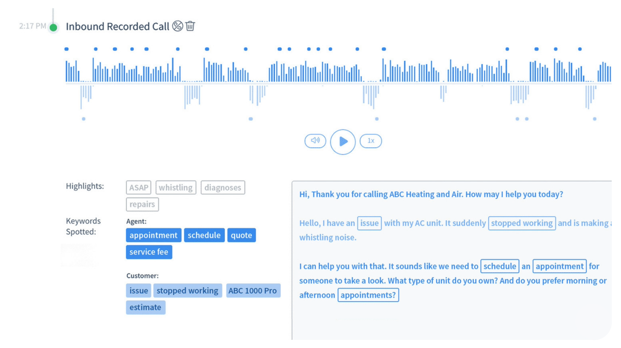 sample of an inbound recorded call