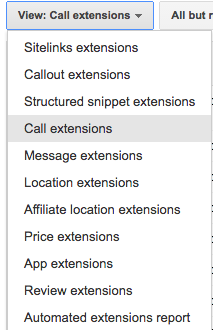 adwords call extension set up