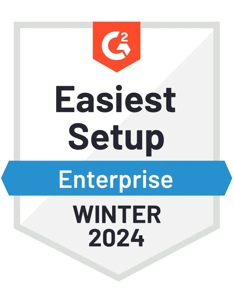 G2 Easiest Setup Enterprise Winter 2024 badge