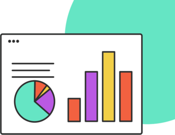 screen showing generic pie and bar charts