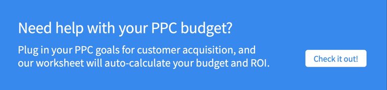 Need help with your PPC budget? Plug in your PPC goals for customer acquisition, and out worksheet will auto-calculate your budget and ROI. Check it out!