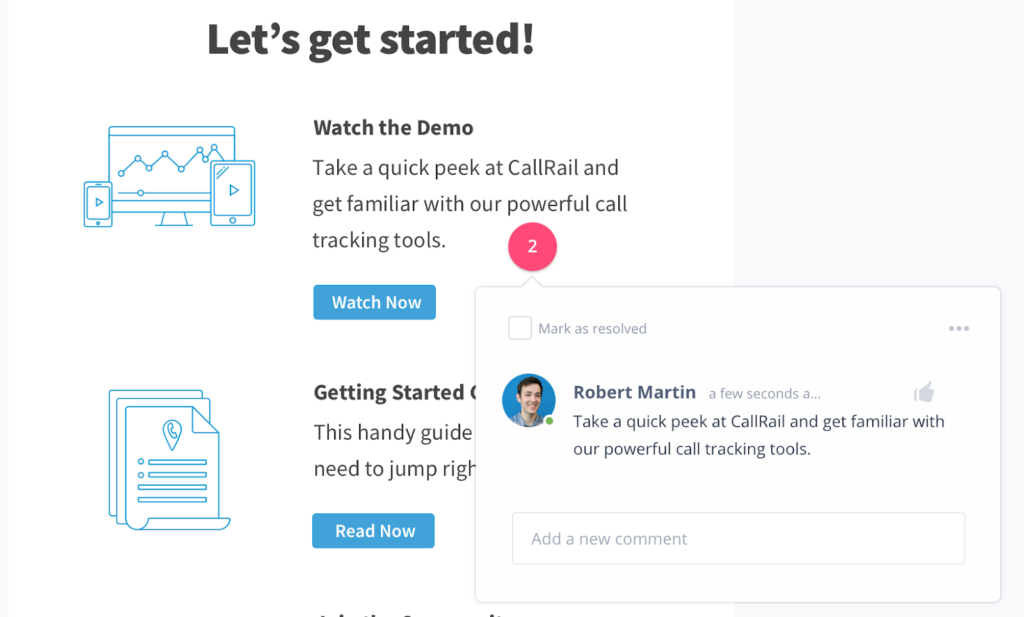 CallRail chatbot design by UX writers