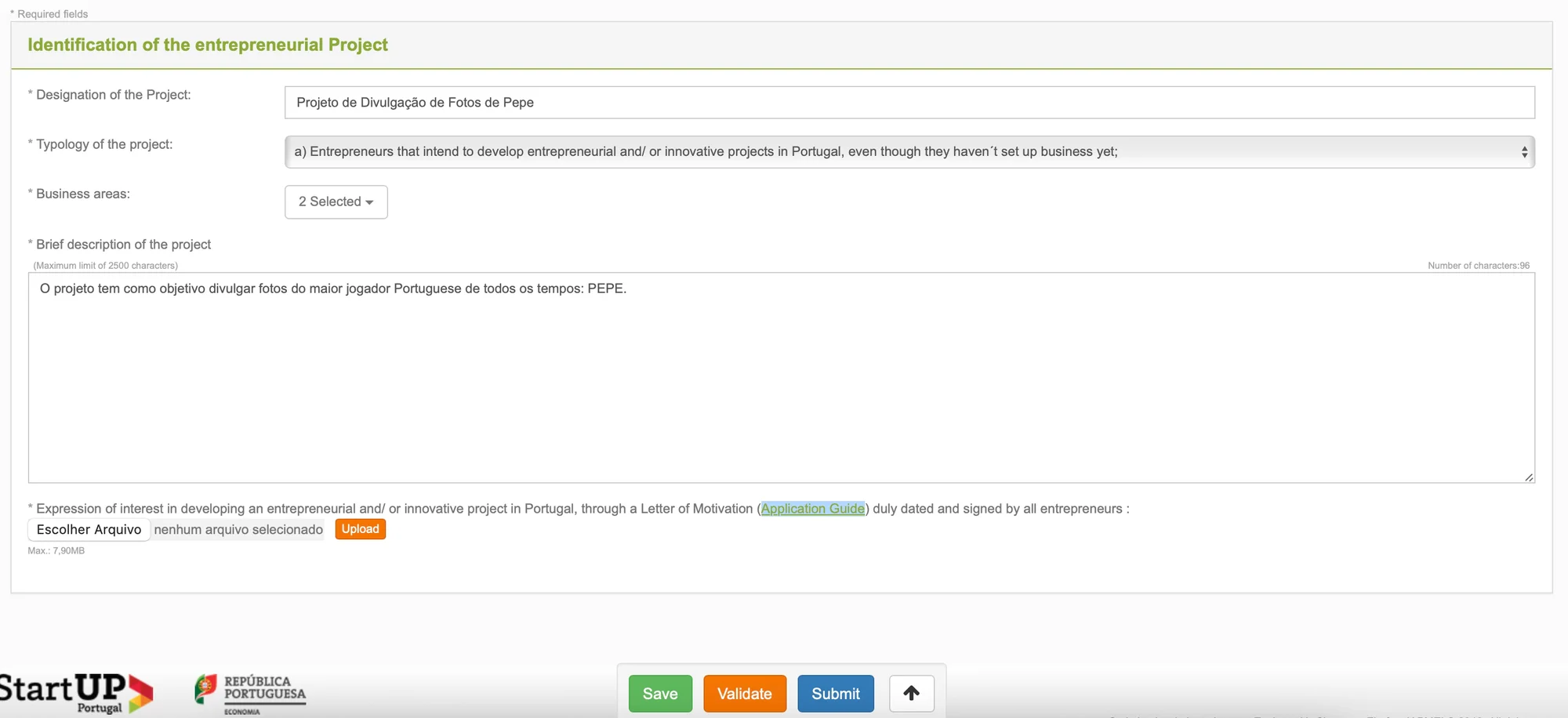 Modulo 8 per il visto startup