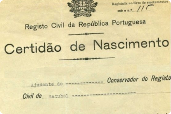 Portuguese birth certificate