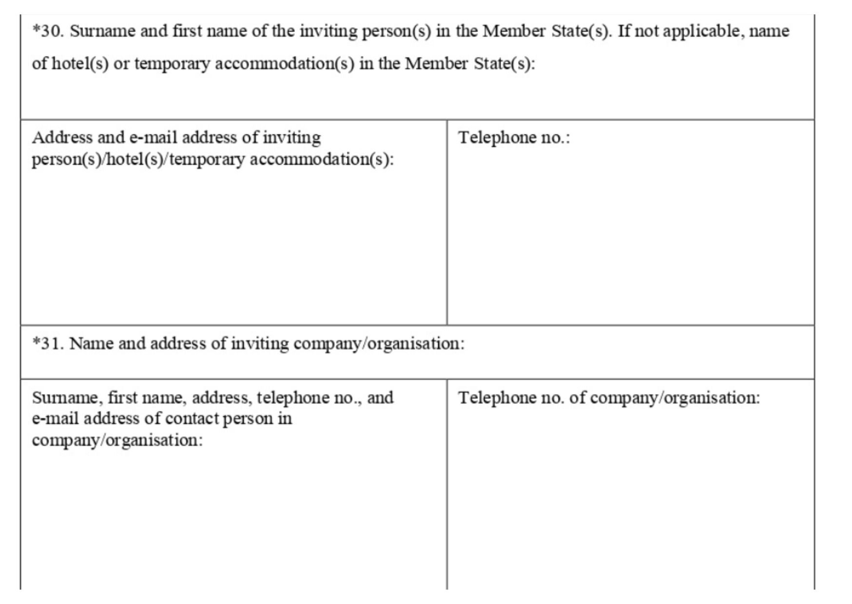 Portuguese visa application form step 9