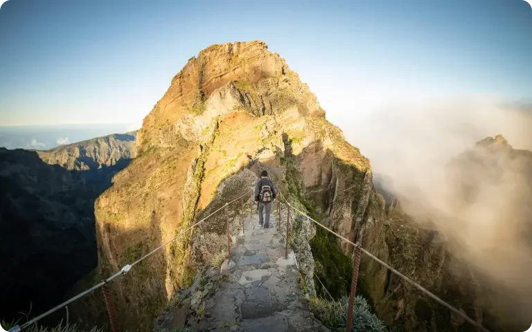 Hiking in Madeira mountain