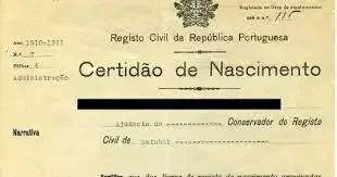 Birth Certificate Portugal