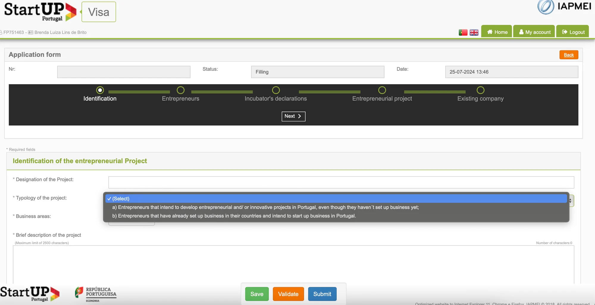 Startup visa form 6