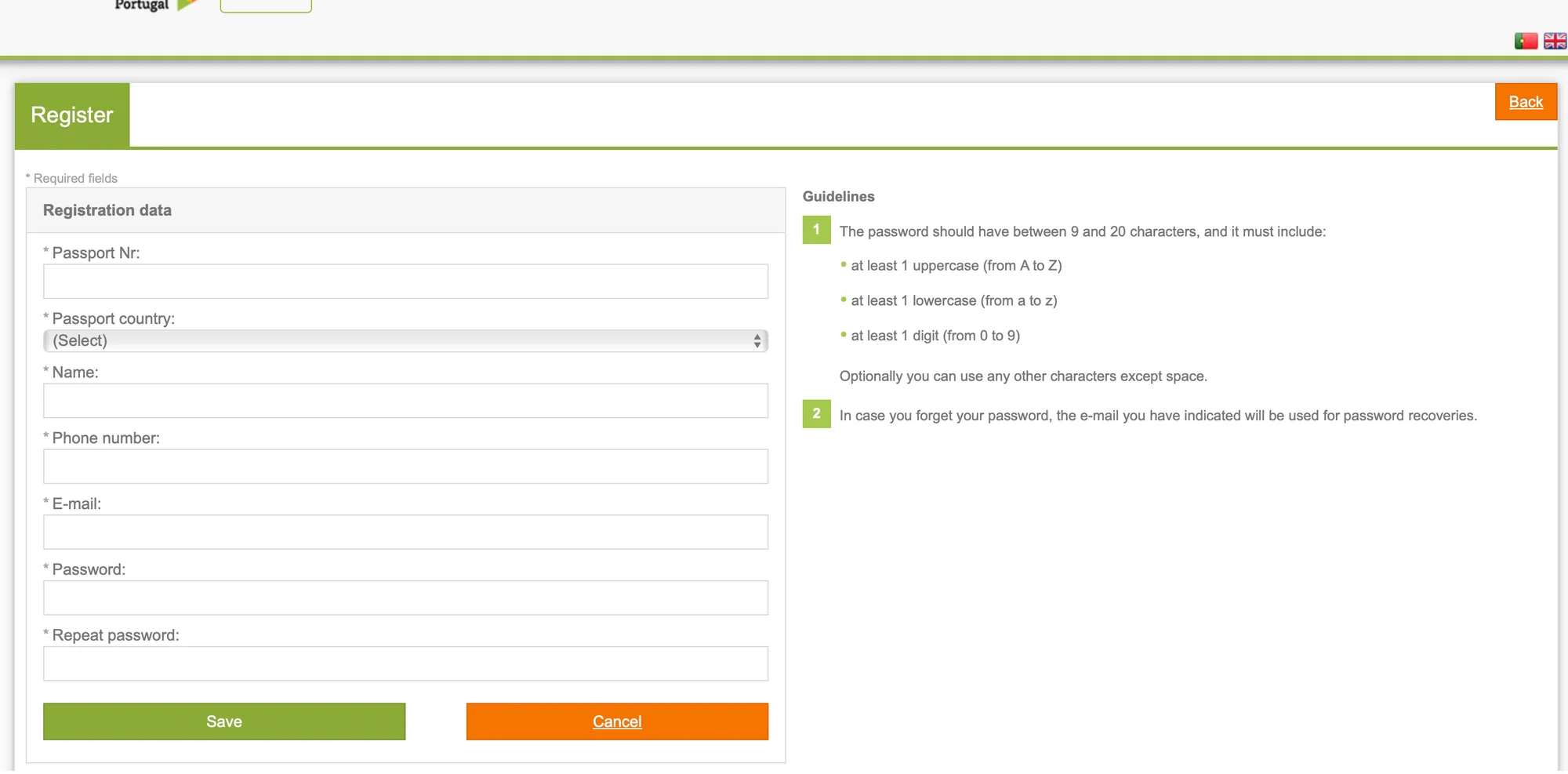 Modulo per il visto startup 2