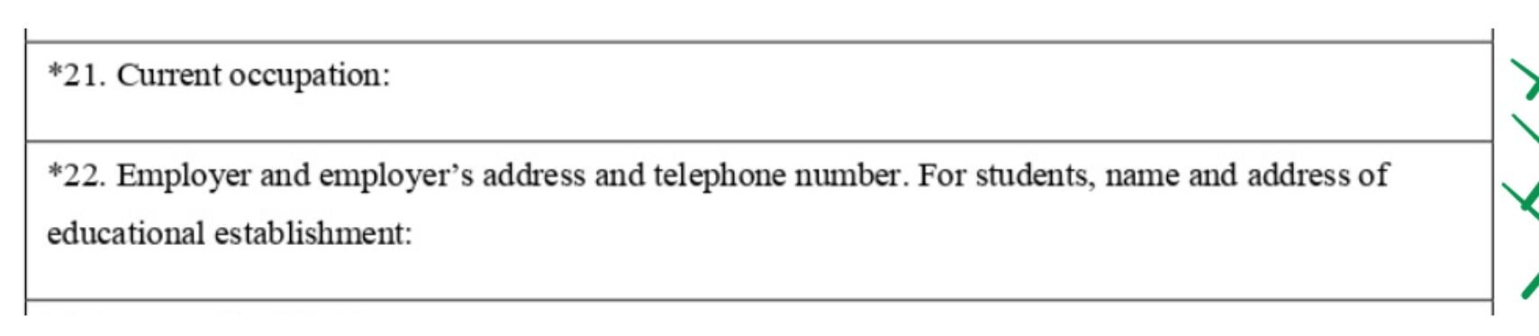 Portuguese visa application form step 6