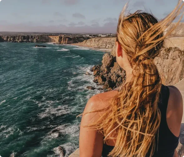 Girl on a cliff