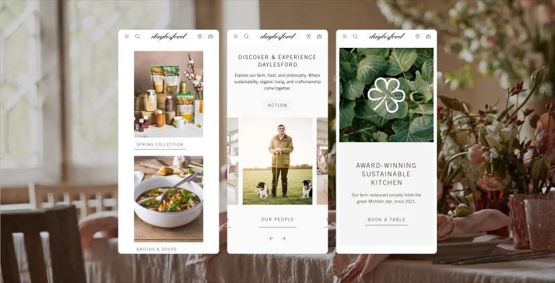 Daylesford content management interface showcasing flexible page builder tools