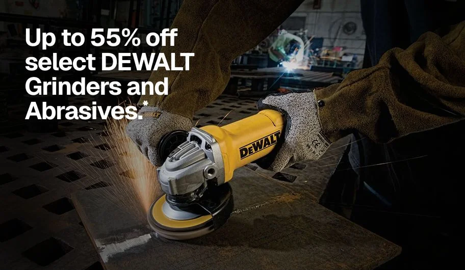 Up to 55% off select DEWALT Grinders and Abrasives.*