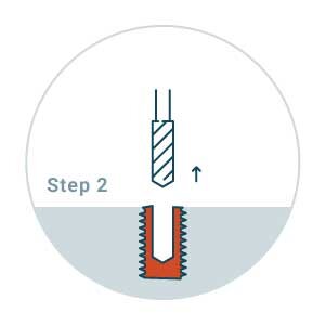 Insert the BoltTwister® into the hole.