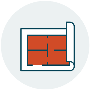 Illustration of an unrolled floor plan document