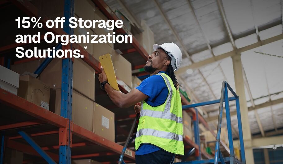 15% off Storage and Organization Solutions.*