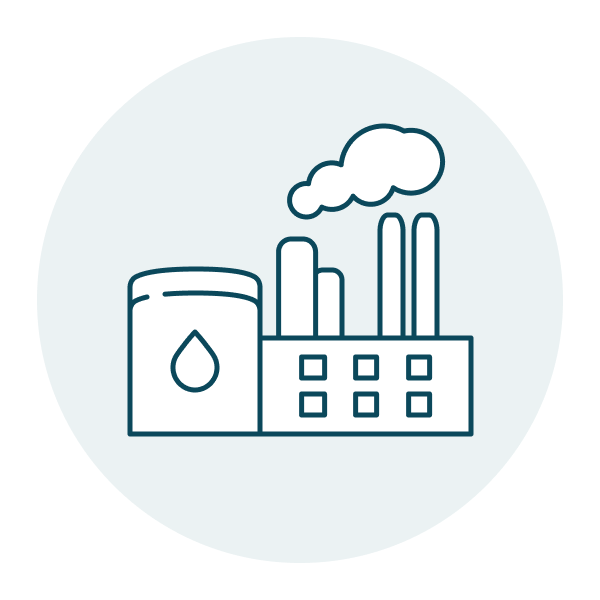 Illustration of an oil refinery.