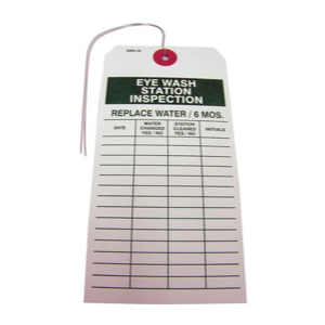 eye wash station inspection tag