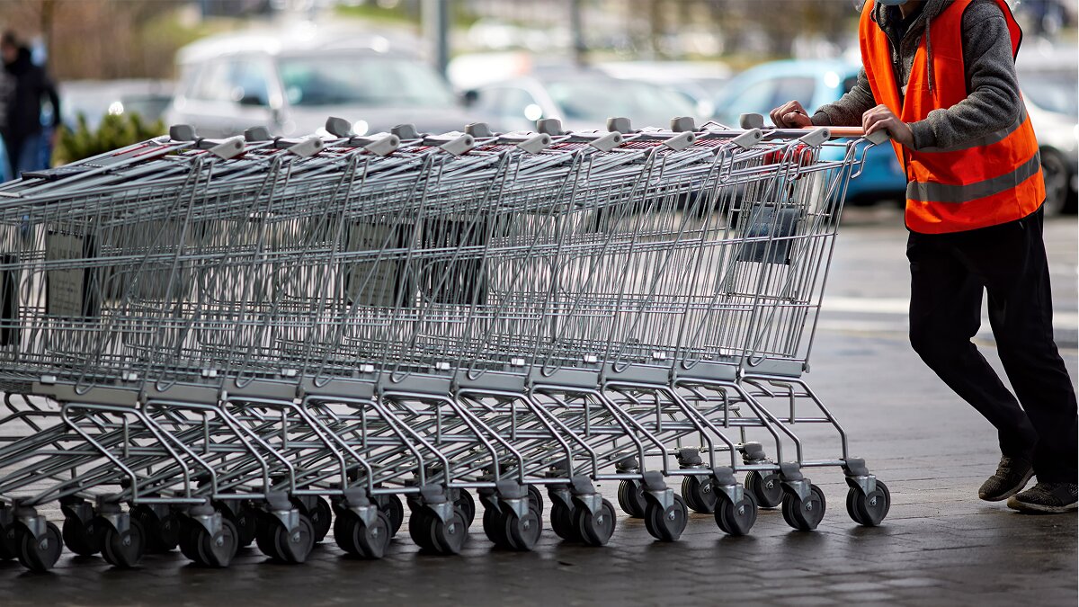 food and grocery retail store carts